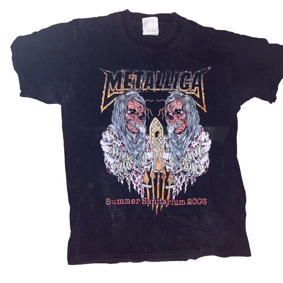 VTG 2003 METALLICA Summer‎ Sanitarium Band Tour T-Shirt Size Medium Double Sided